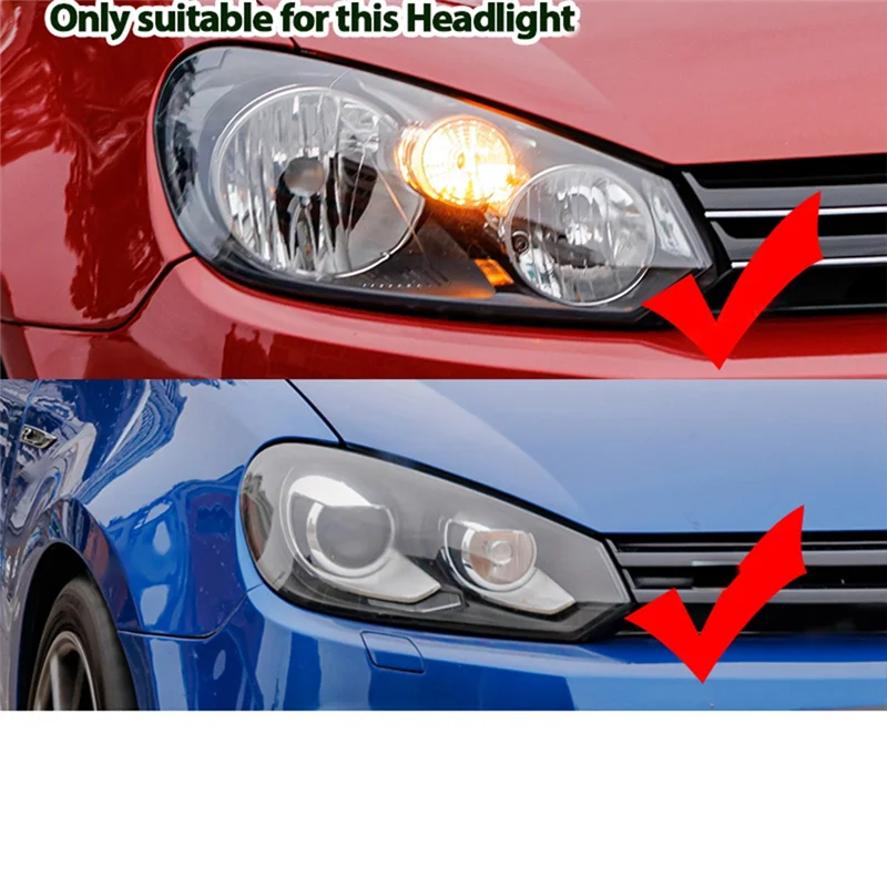 

Чехлы на линзы передних фар автомобиля для Golf 6 MK6 GTI R 2010-2013, прозрачный абажур, корпус фары