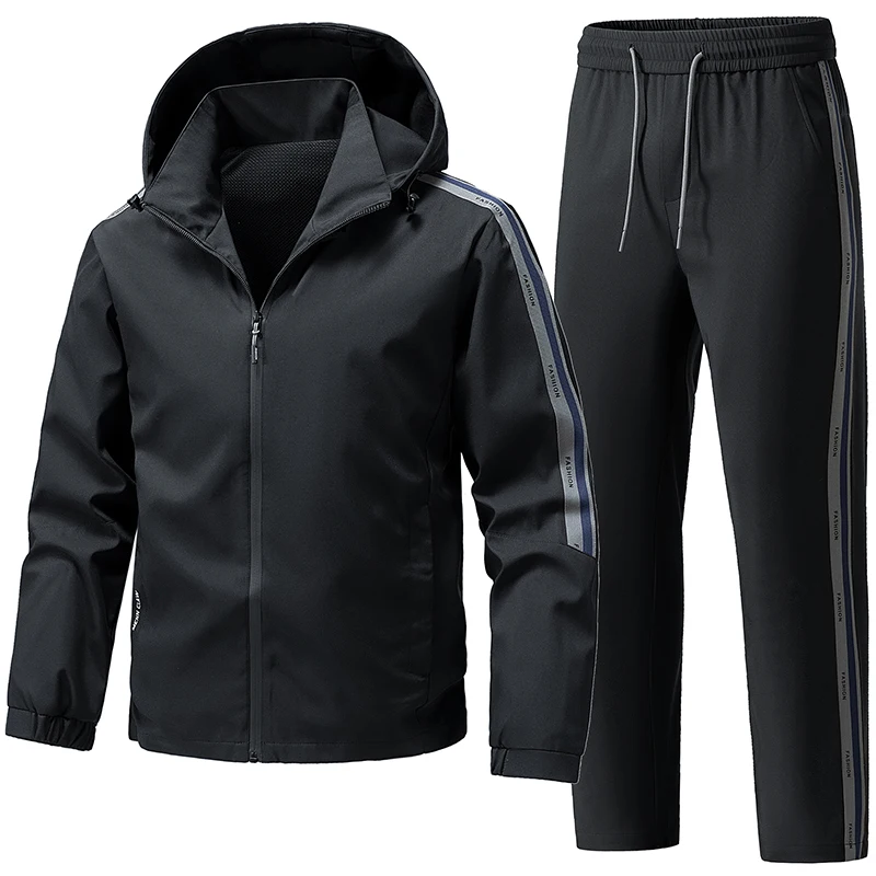 2026 Men Tracksuit Casual Joggers Hooded Sportswear Jackets And Pants 2 Piece Sets Outdoor Streetwear Sport Tracksuit Set