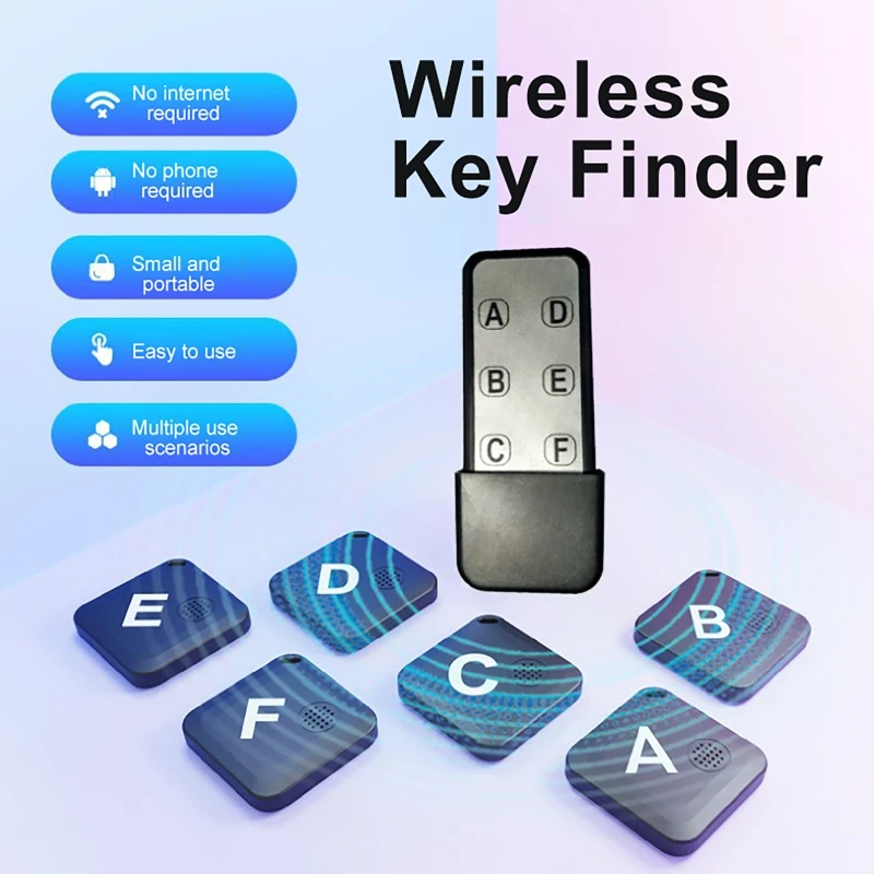 6 Wireless Key Finder One Touch Calling Key Locator Anti-loss Devices Pet Backpack Wallet  Elderly People Tracker Remote Control