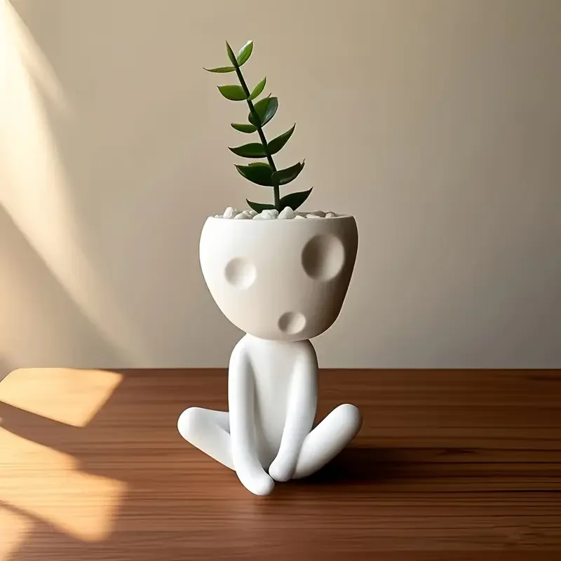 Kawaii شجرة الجان زارع وعاء كوداما البستنة وعاء حامل نبات صغير حامل النبات أواني الزهور النباتية للنباتات الداخلية