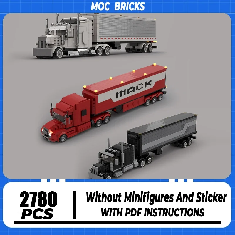 

City Cars Series Moc Building Bricks Truck with Trailer Model Technology Modular Block DIY Assembly Toy Holiday Gifts