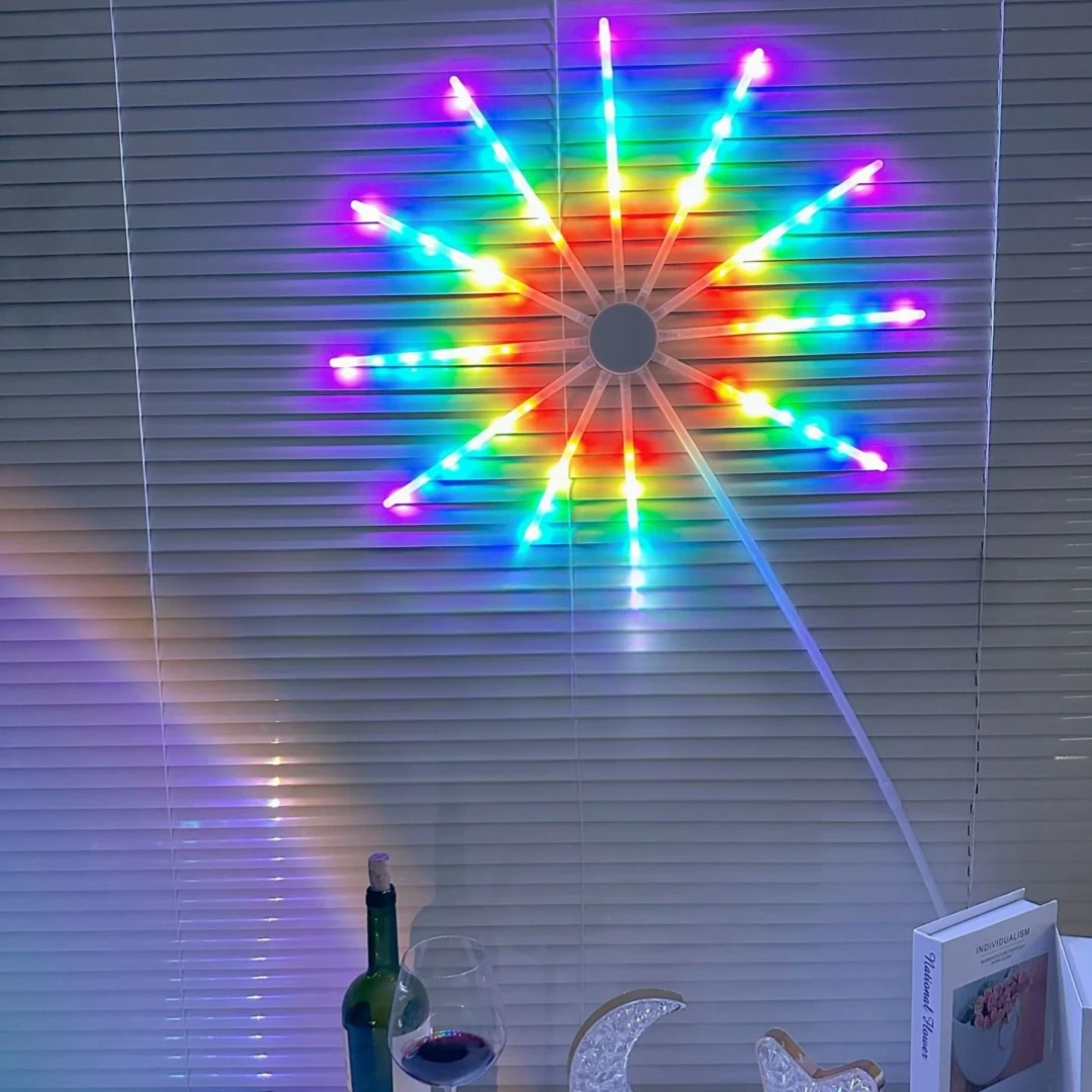 USB Outdoor Waterproof LED Fireworks Light Atmosphere Light Blue-tooth Smart APP 5V Music Voice Control Flow Decorative Light