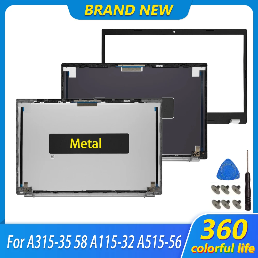 New Metal Laptop Case For A315-35 58 A115-32 A515-56 N20C5 LCD Back Top Cover Front Bezel Rear Lid Screen Case 15.6
