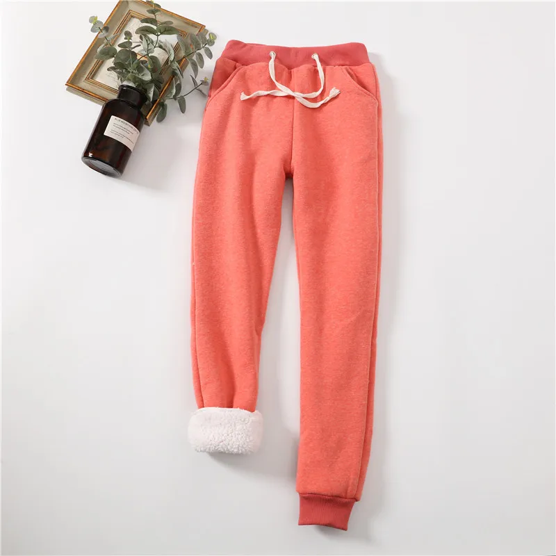 Lucyever Winter Thicken Plush Sweatpants Women 2022 New Elastic Waist Warm Harem Pants Woman Solid Color Casual Sport Pants