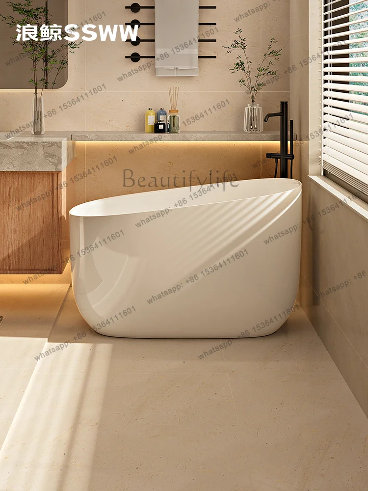 Small Household Deep Foam Mini High Backrest Detachable Seat Acrylic Independent Bathtub