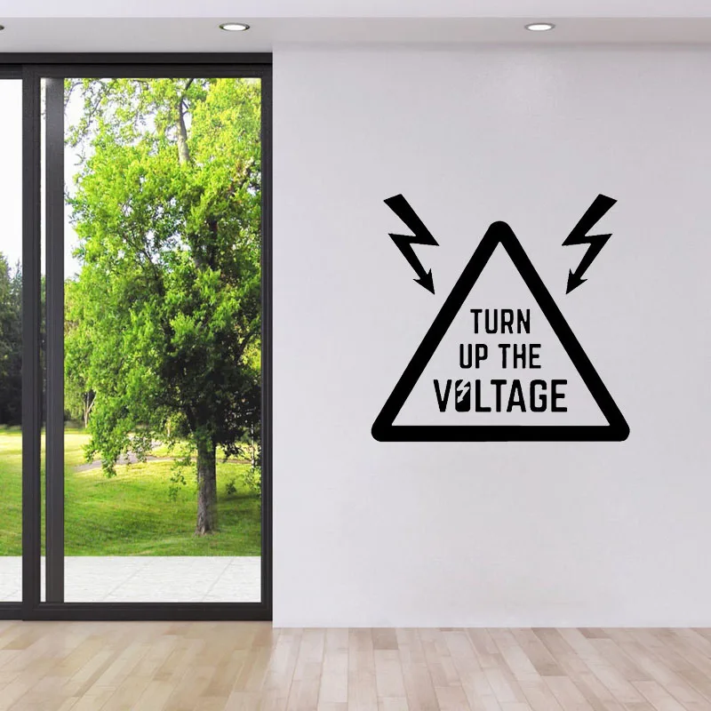 Turn Up The Voltage Room Door Wall Stickers Vinyl Art Decals Home Decor Wallpaper Decoration Art Murals Poster