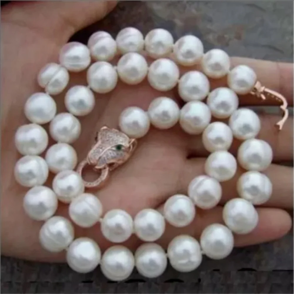 18inches HUGE 12-13MM NATURAL SOUTH SEA GENUINE WHITE PEARL NECKLACE 925s