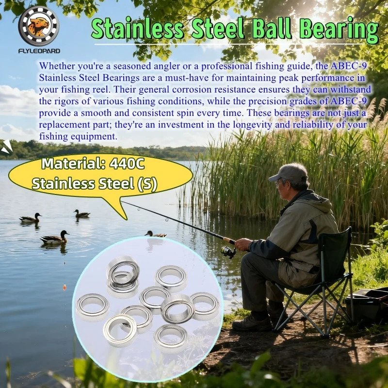 Vervangende onderdelen voor vismolengreep 5x11x4 5x10x4 4x10x4 5x9x3 5x8x2.5 5x8x2 4x7x2.5 3x6x2.5 mm roestvrijstalen lagers