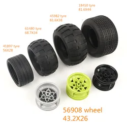 Building Block 56908 Wheel 43.2mm D. x 26mm 6  Pin Holes For Tyre 41897 61480 45982 Bulk GBC Toy High-Tech MOC Set