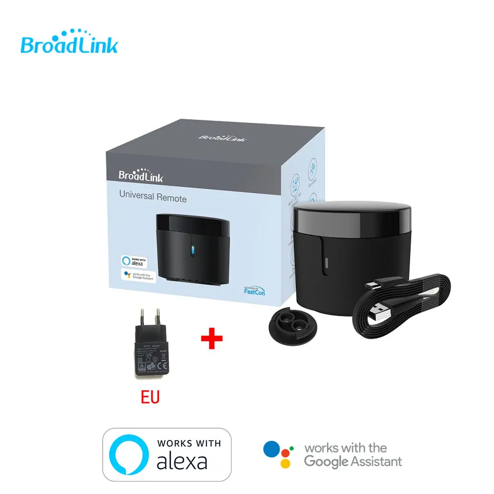 Broadlink RM4 mini WiFi IR-afstandsbediening voor AC/TV Box Werk met Alexa USB-adapter