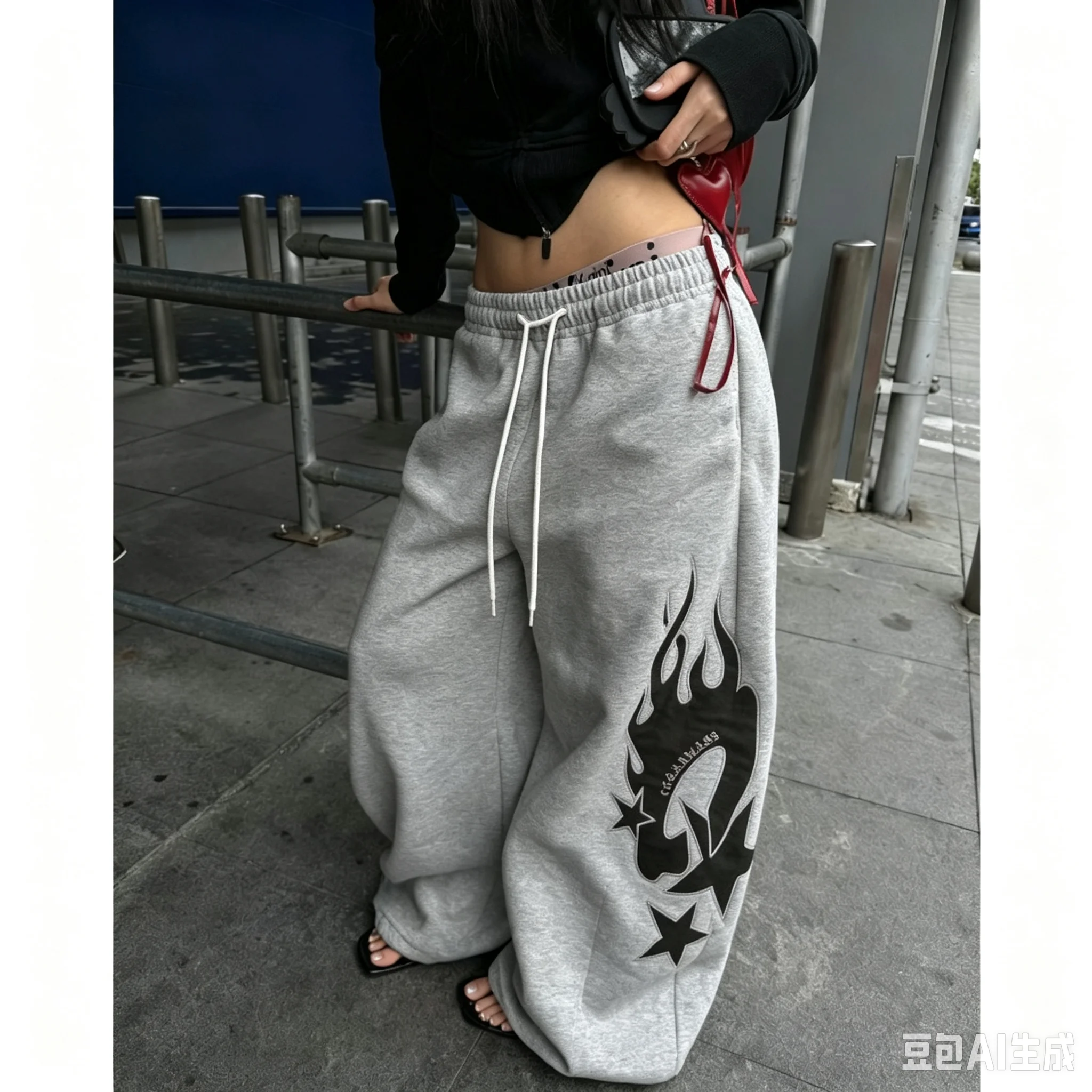 Unisex 3D Flame Star Printed Quick Dry Straight Pants Men Women Elastic Drawstring Loose Hip Hop Streetwear Sports Trousers