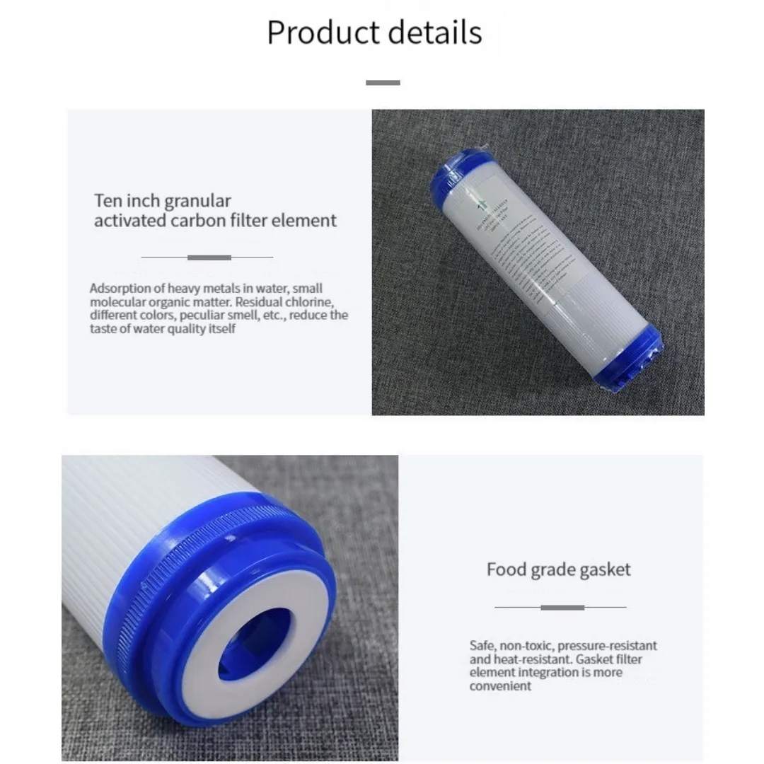 10 inch UDF GAC Granular Activated Carbon Water Filters Replacement Kitchen Drinking Water Purifier Filter Treatment System