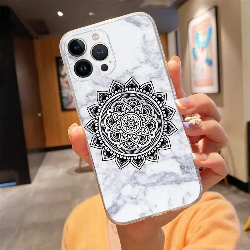 

Phone Case For iphone 17 16 Pro Max 17 Air 15 14 13 Pro Max 15 16 Pro 15Plus Mandala flower totem