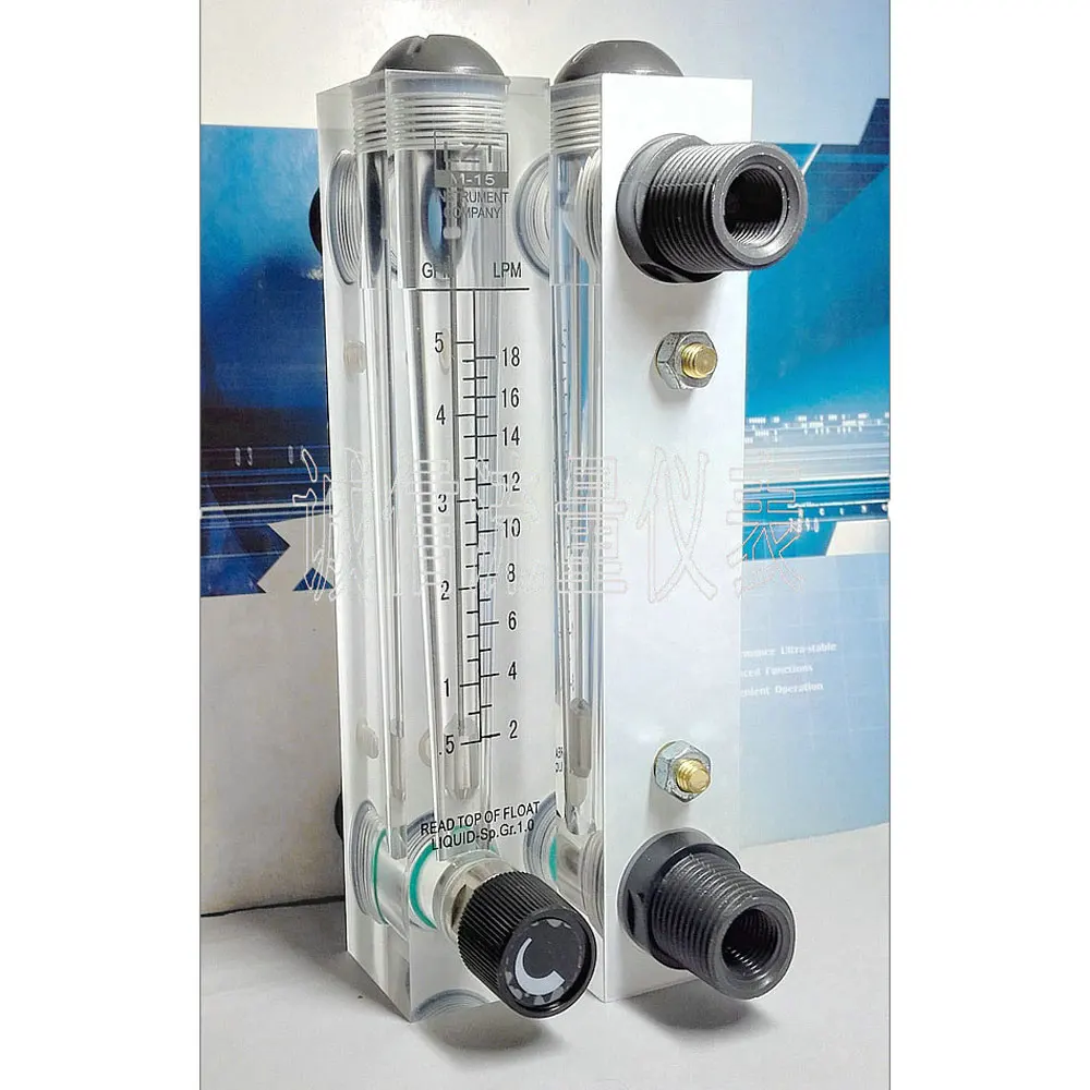 

12~120LPM 0.5-4SCFM 1/2" BSP Male LZT-15 Liquid Flowmeter Rotameter Panel Installation