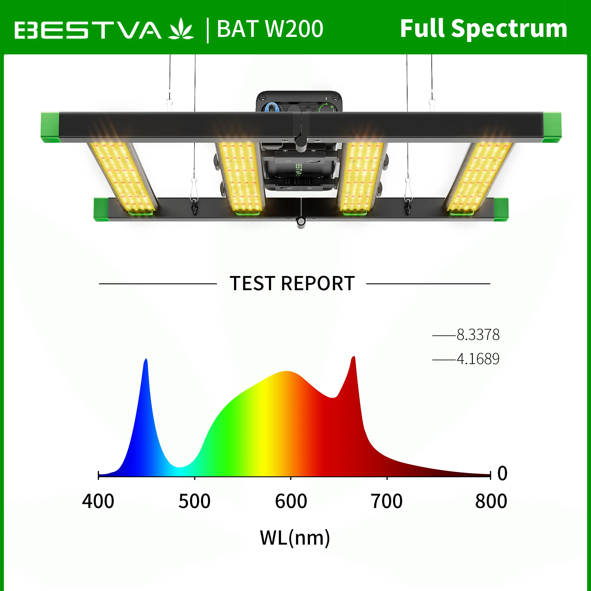 BESTVA 200W LED luz de cultivo tira de espectro completo temporizador Control de aplicación para sistema hidropónico de plantas de interior comercial