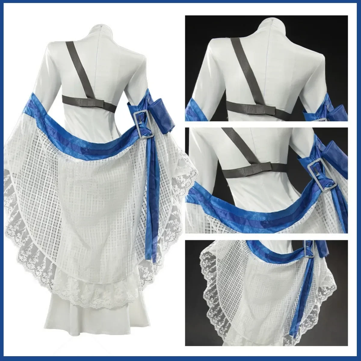 2026 فستان محكم التفصيل الأبيض شال شعر مستعار امرأة مثير كرنفال ملثمين الكرة البدلة لعبة نيكي: آلهة النصر أركانا تأثيري حلي