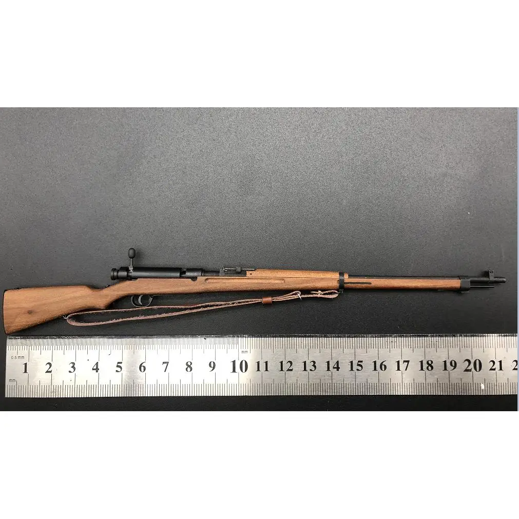 1/6 Handmade Mini Model Toy Gun Solid Wood Metal Type 38 Rifle Assembly Gun Model for Action Figures