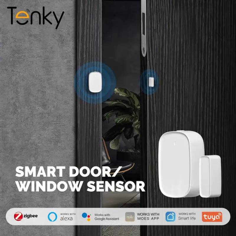 Tuya Smart Zigbee Door Window Sensor Smart Door Open/Closed Detectors Security Alarm Support Alexa Google Home Smart Life