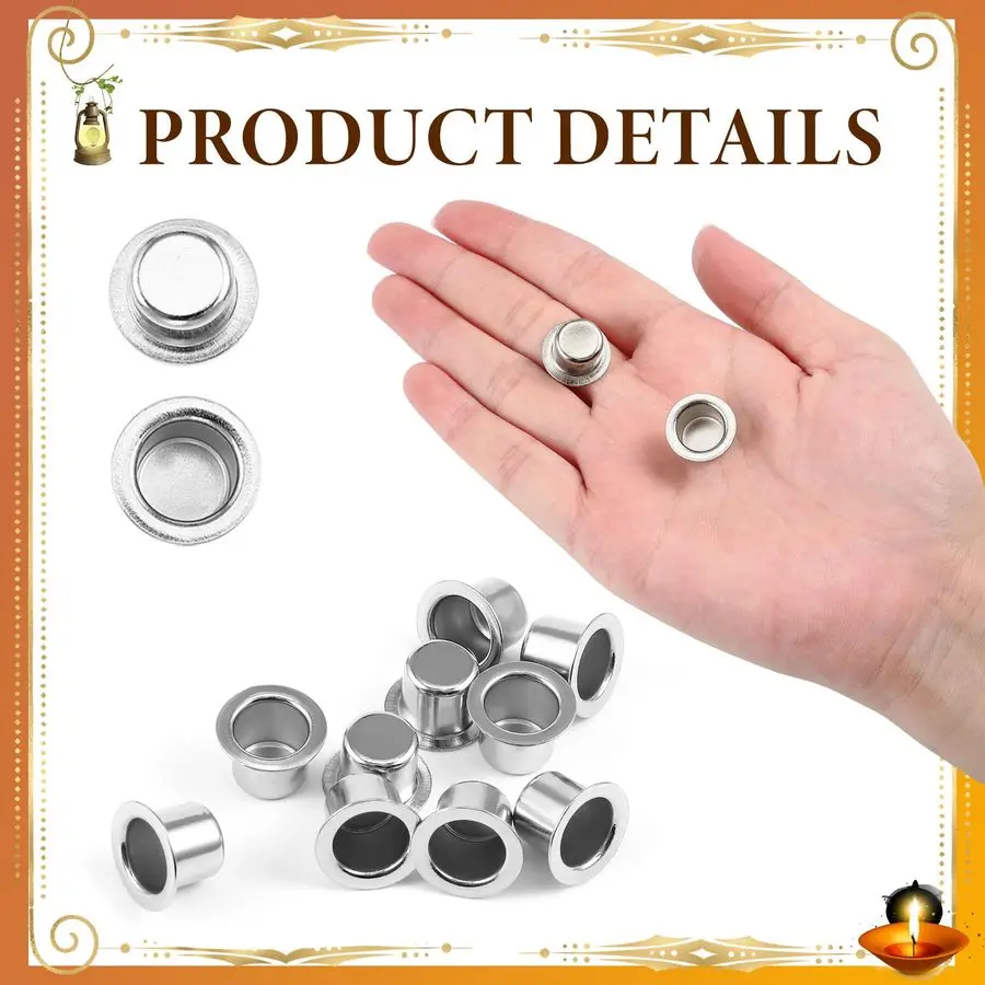 300 упаковок серебряных металлических подсвечников Хануки с круглым плоским основанием, используемые с чашками-канделябры Менора, многоразовые защитные приспособления для части
