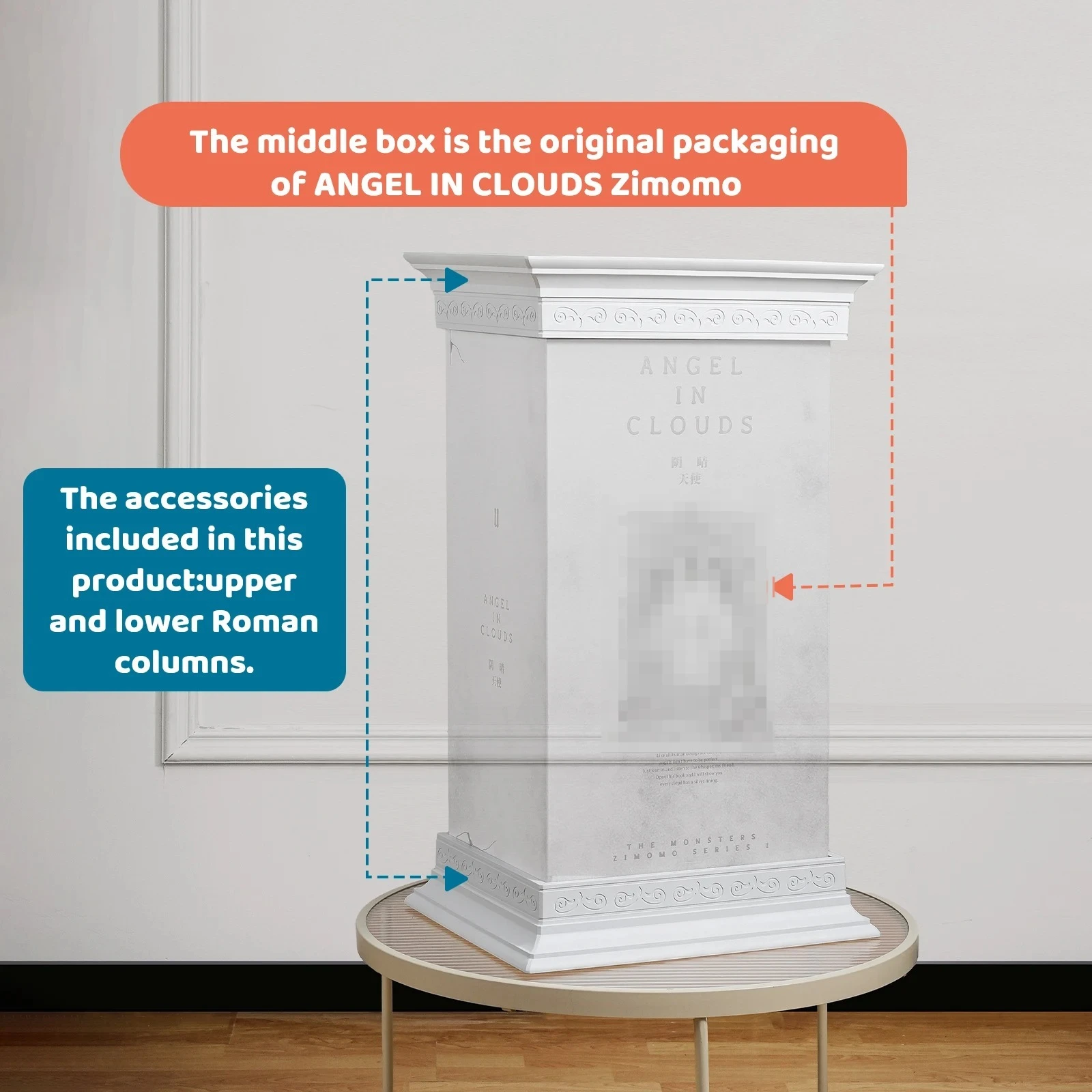 Eary Only Roman Column Base for Zimomo no Display Acrylic Box For Pop Mart Labubu Dolls Transparent Dustproof Storage Rack