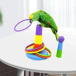 Pet Engraçado Mini Ferrule Brinquedo para Papagaio Inteligência Desenvolvimento Jogo Anel Colorido Vogel Speelgoed Birds Atividade Brinquedos de Treinamento