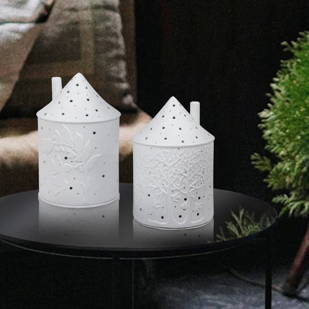 

1Pcs Ceramic Cup Modeling Chic Holder for Dining Table Decor Aromatherapy Warm Ambience Cozy Fireplace Ornament