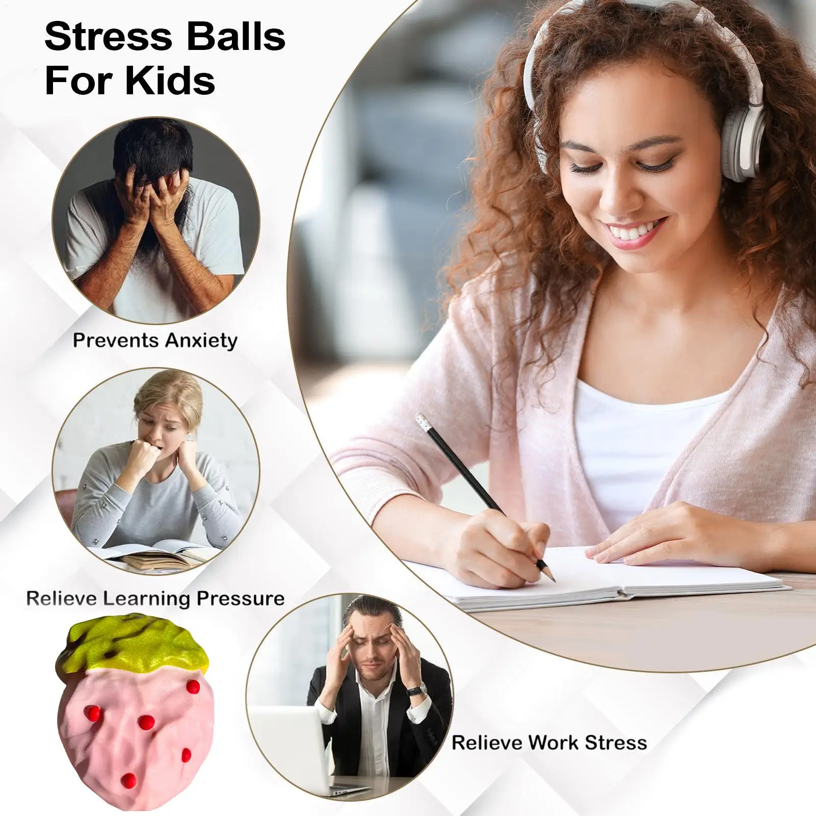 Spremere giocattoli morbidi non appiccicosi elastici alla fragola agitarsi giocattoli per adulti adolescenti bambini donne uomini ragazzi ragazze vacanze di compleanno