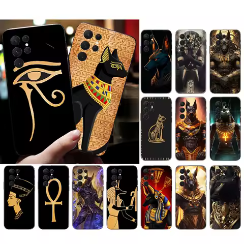Phone Case For samsung S25 S24 S23 S22 S21 S20 Ultra S20 S22 S21 S10E S20 FE S24 Plus Egypt Nefertiti Anubis Ankh Pharaoh Shell
