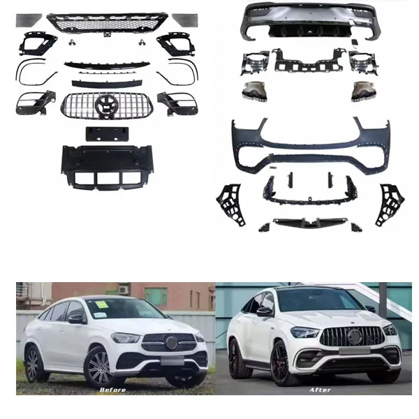 

GLE63 GLE Class W167 Car Body Kit New Plastic Bumpers over Fenders Grille Rear Diffuse Accessories for Auto Tuning