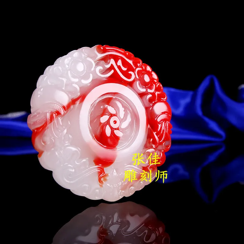 Hetian Jade Bloodstone Pendant Chicken Blood Pendant Jade Pendant