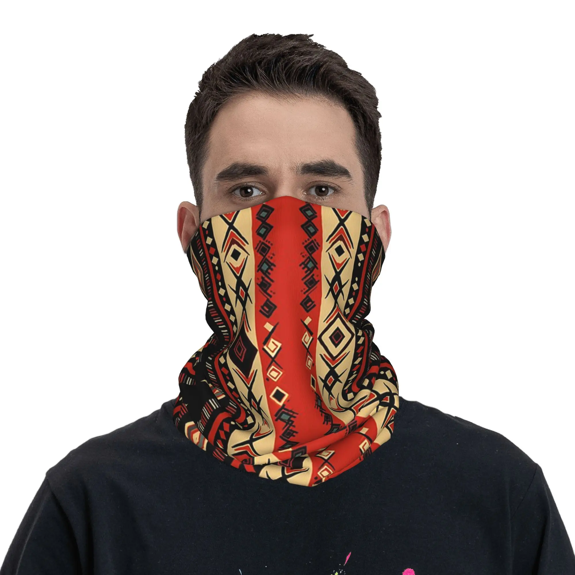 

Bedouin Al Sadu Pattern Bandana Neck Gaiter Printed Wrap Mask Scarf Face Mask Riding Unisex Adult Windproof