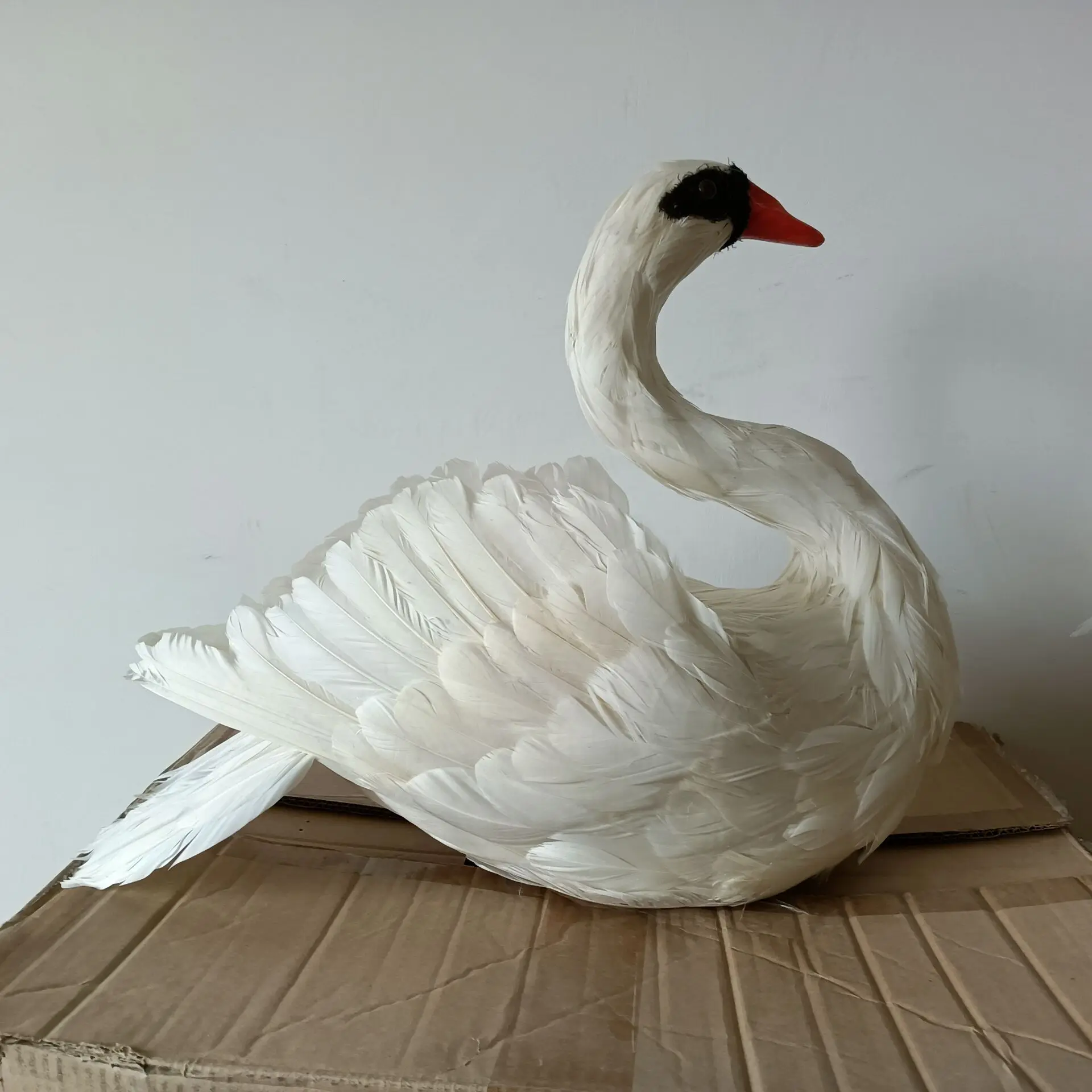 white simulation swan model foam&feather orange mouth swan model gift about 40x50cm xf2600