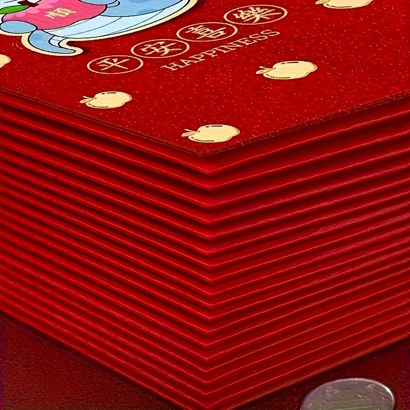 30pcs 2025 New Year Red Packets Glitter Frosted Snake Year Lucky Money Red Packet Snake Red Bags Spring Festival Envelopes