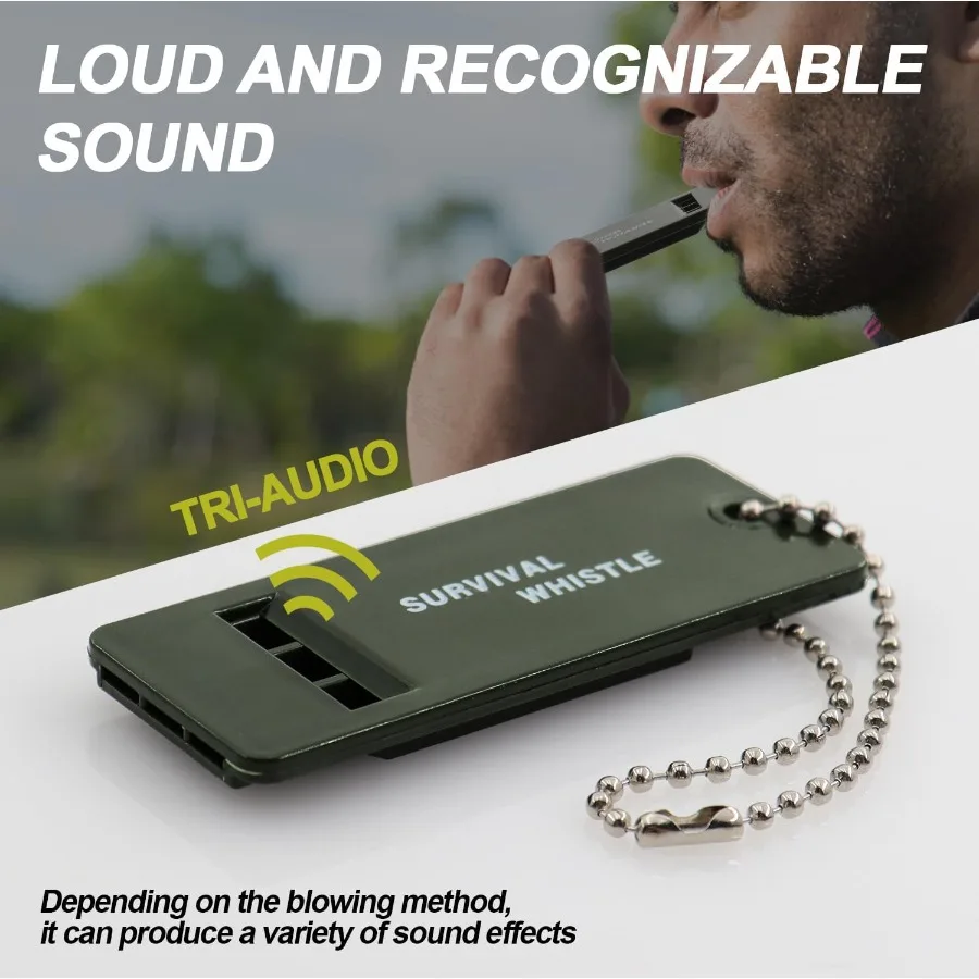 صفارات الطوارئ مع صفارة السلامة الحبل بقاء شريل انفجار بصوت عال للتخييم التنزه الصيد الإنقاذ سيجلينغ الرياضة في الهواء الطلق #2
