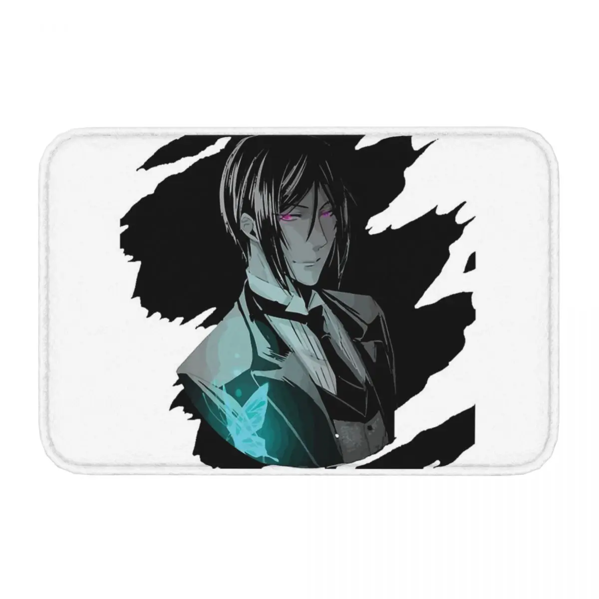 Seb Anti-Slip Doormat Bath MatBlack Butler Demon Servant Hallway Carpet Welcome Rug Bedroom Decor