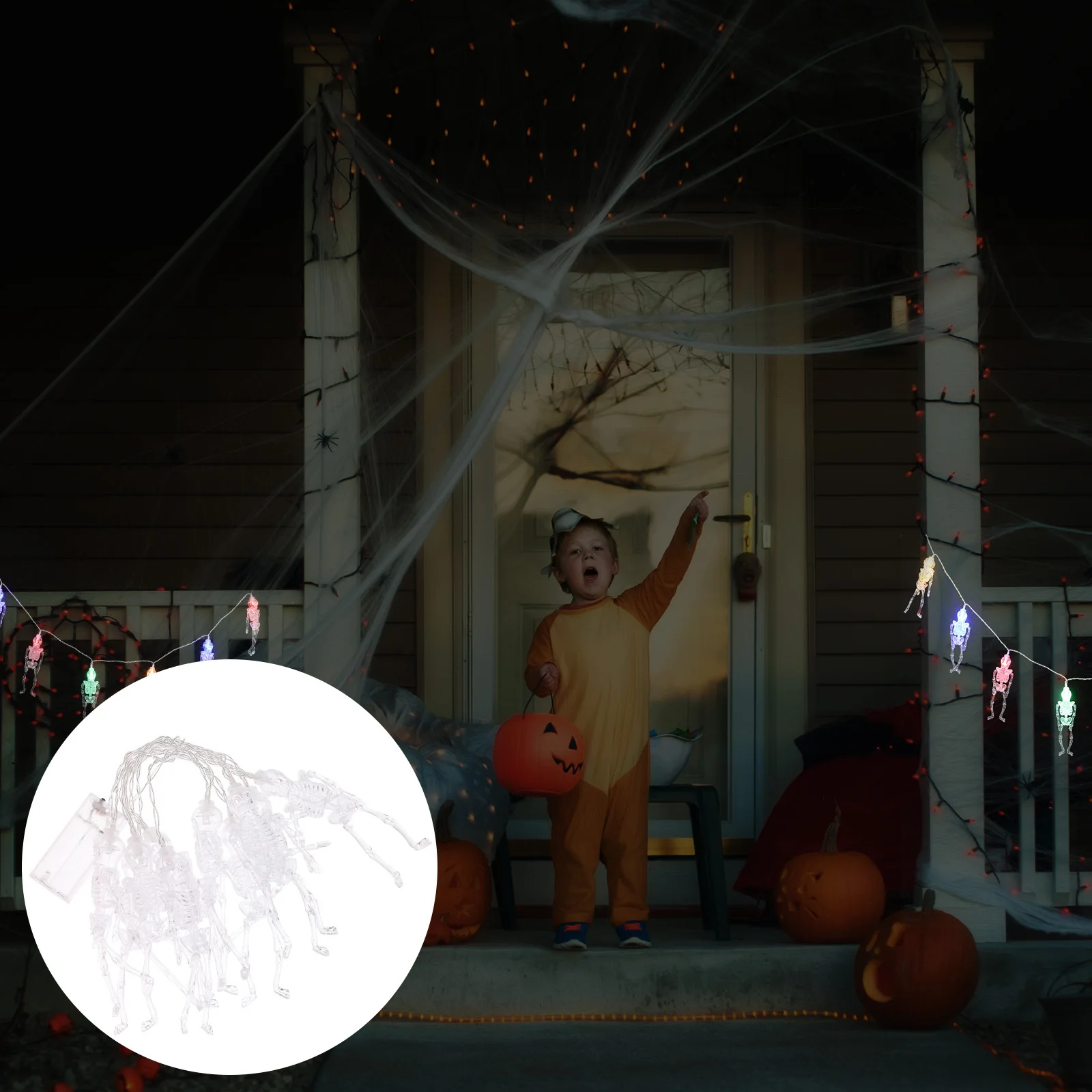 

Skull Stand String Lights Halloween Ornament Decoration Party Supplies