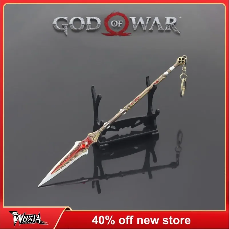 God of War New 22cm Draupnir Spear Kratos Weapon Keychain Game Weapon Model Katana Metal Anime Sword Toys for Boy Children Gifts