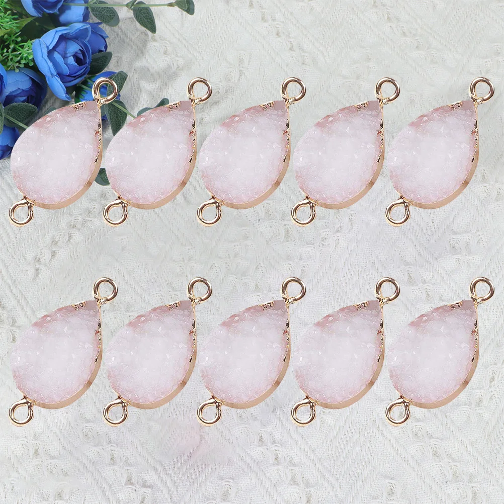 

10Pcs Crystal Water Drop Pendants DIY Necklace Making Supplies Unique Shape Design Stylish Accessory White Crystal Pendant