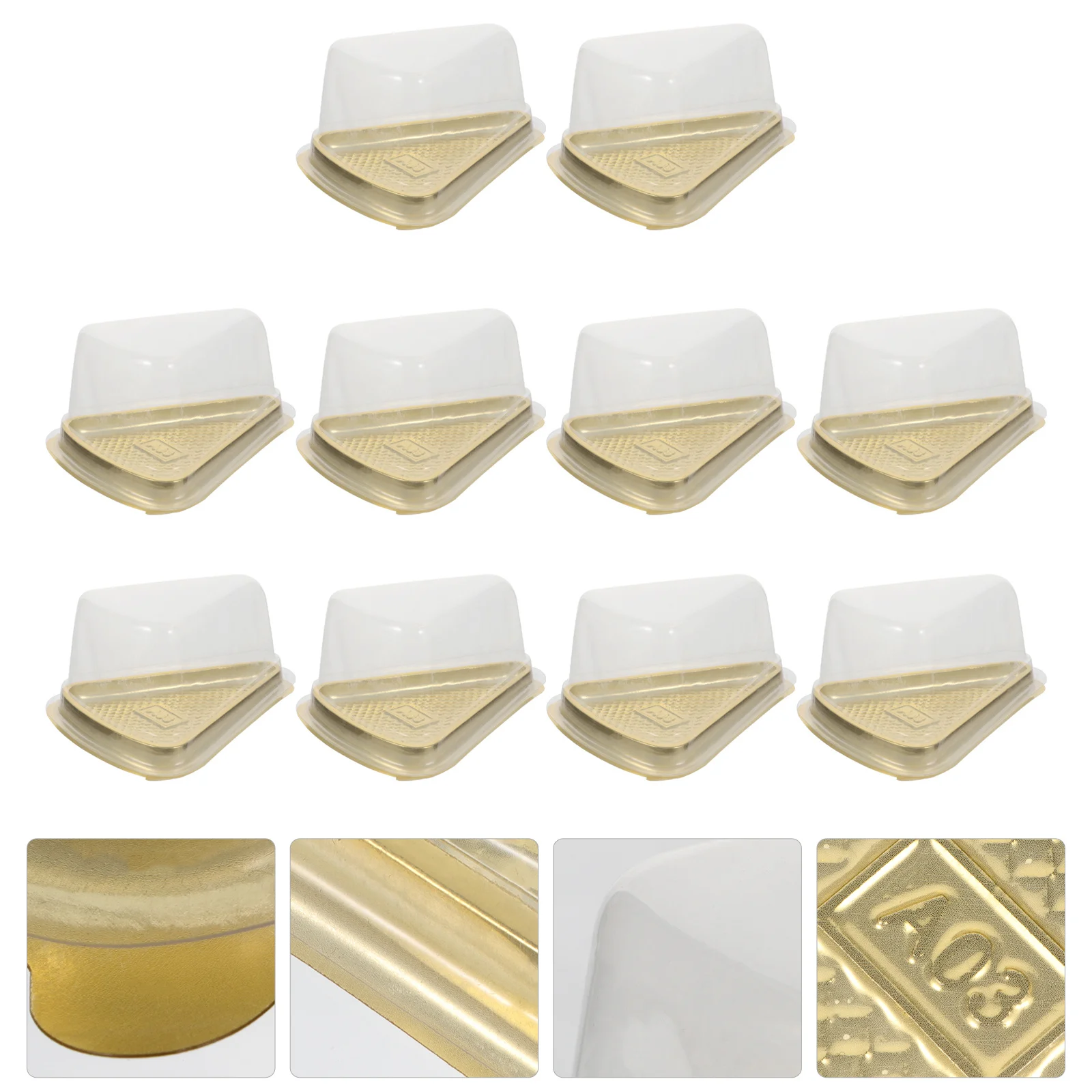 

100 Pcs Cake Boxes PE Material Food Containers Triangular Storage Multipurpose Packing Bakery Chocolate Family Party Use