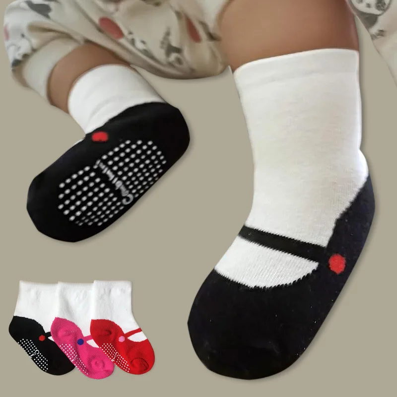 Spring Autumn Cute Kawaii Baby Socks Newborn Dance Ballet Style Floor Socks Kids Children Infant Anti Slip Toddler Short Socks