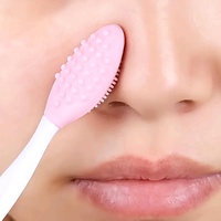 1PC 2-in-1 Silicone Facial Cleansing Brush, Soft Dual-Sided Exfoliating Face Scrubber, Formaldehyde-Free, Unscented