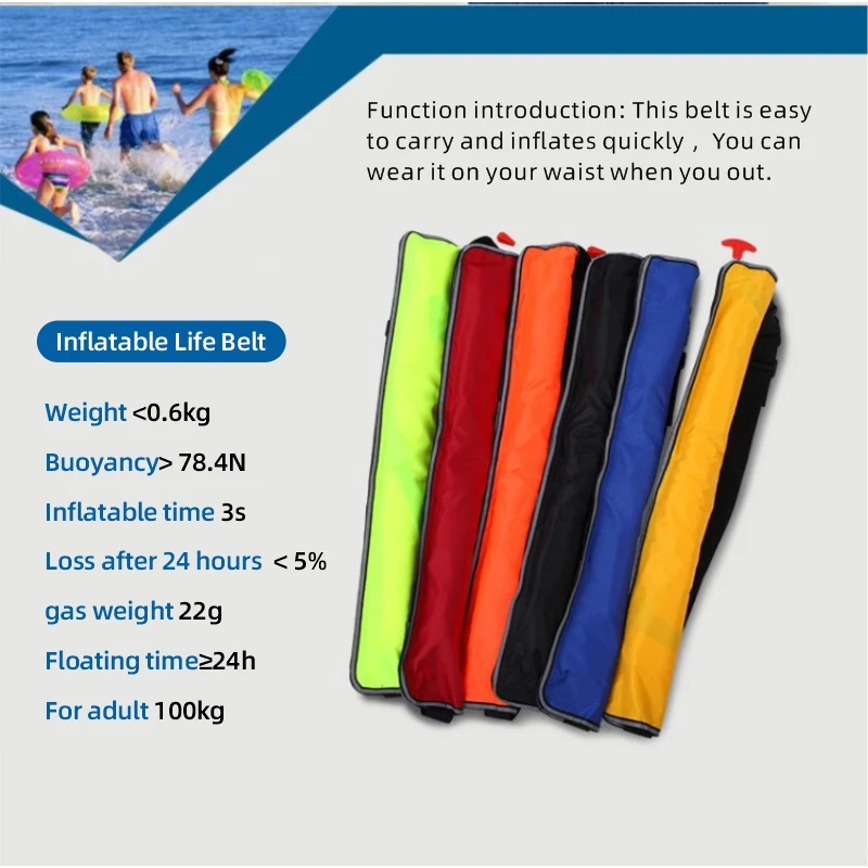 Professional Adult Inflatable Life Jacket Belt 100N Approved Buoys PFD Raft Swim Safeti Vest Jet Ski Boat Boating Lifeguard Life