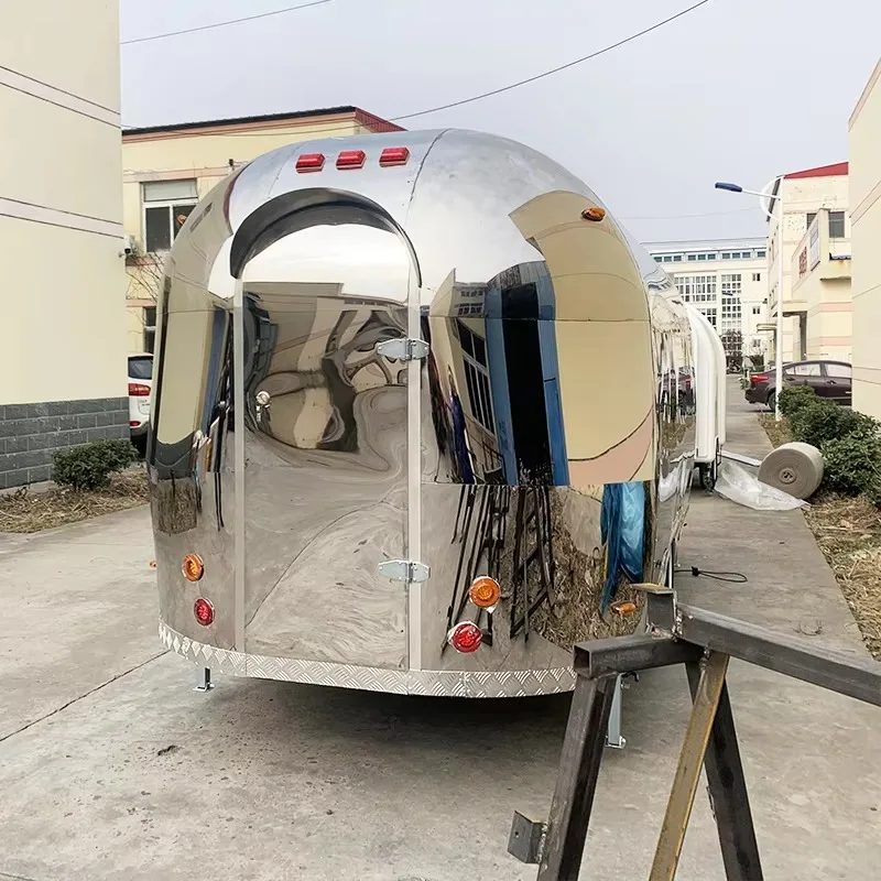 4WD Food Trailer Fully Equipped Kitchen Mobile Commercial Catering Cart Street Vending Truck Fast Food Van Outdoor Business Cart view 3