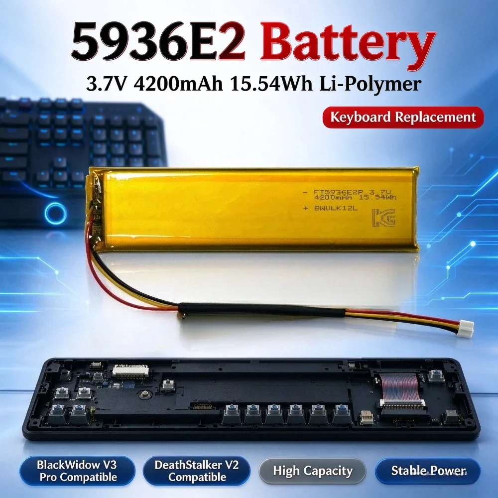 5936E2 3.7V 4200mAh 15.54Wh Li-Polymer Replacement Battery for Razer BlackWidow V3 Pro V4 Mini DeathStalker V2 Keyboard Battery