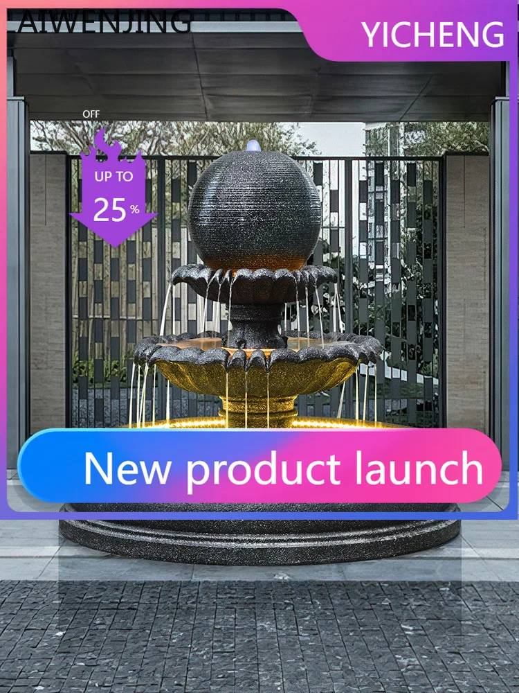 

LYY European Style Spherical Water Fountain Floor Fish Pond Landscape Transfer Decoration