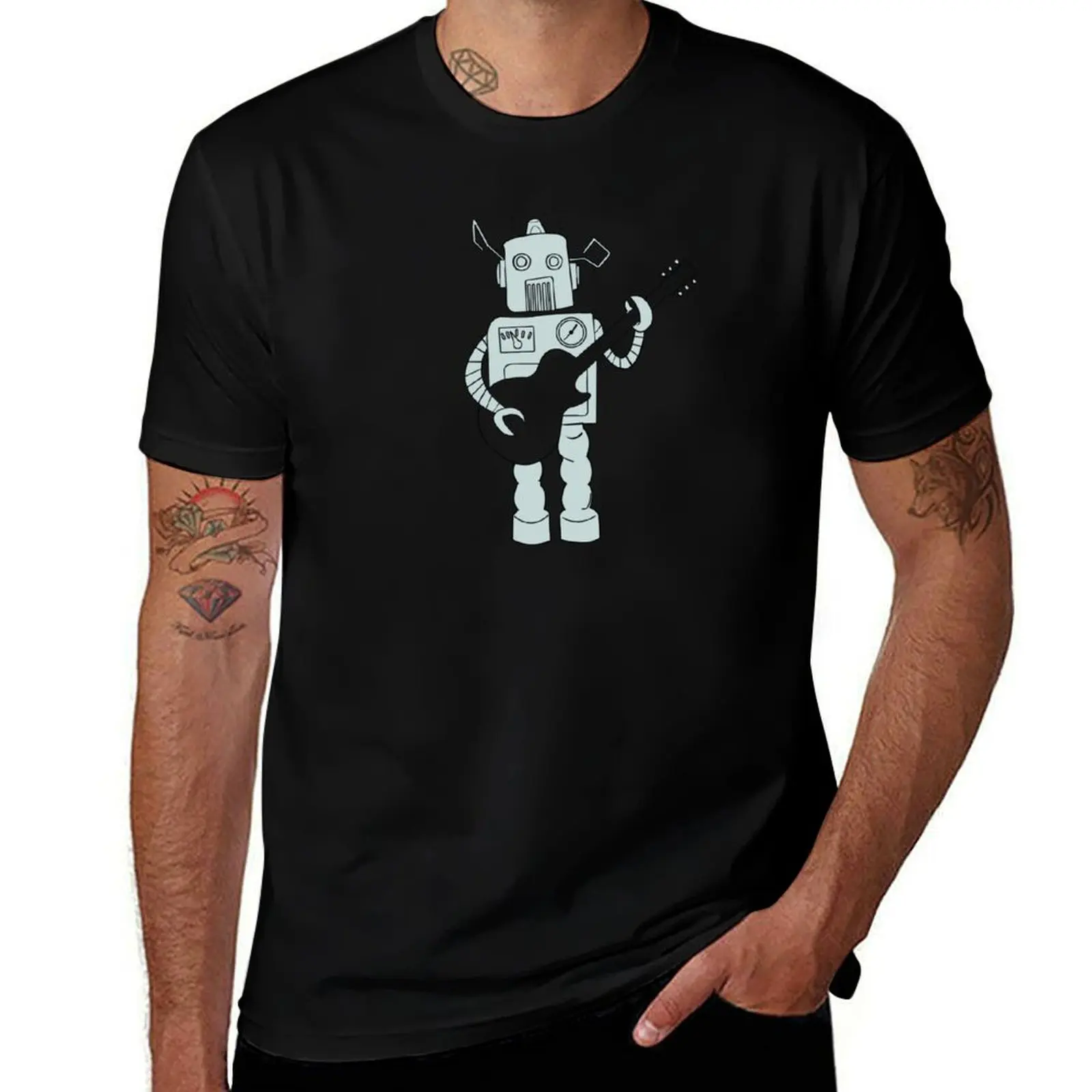 

Guitar Robot T-Shirt t shirt for man 100 percent cotton man t shirts for men man t shirt designer T-Shirt