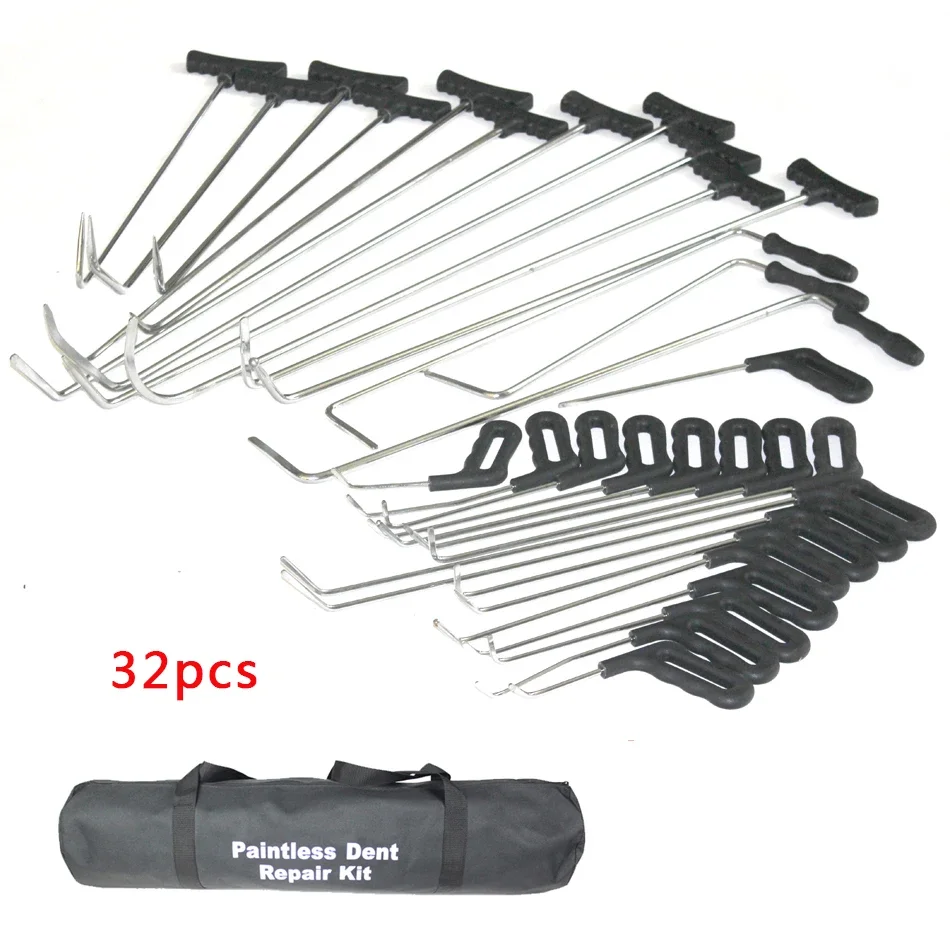 Paint-less Dent Repair Tools Hook Rod Kit Fender Repair Car Beauty Handle Tools with Soft Coating