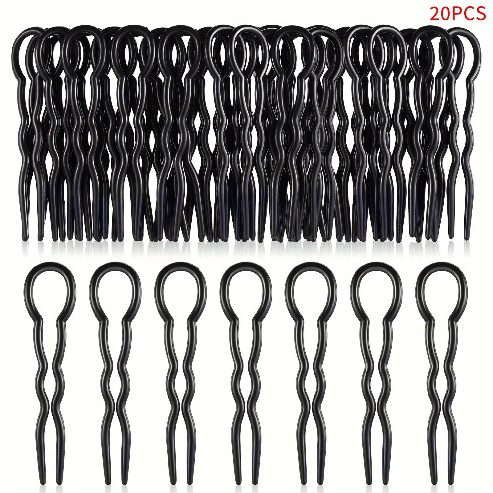 Set di fermagli per capelli in plastica a forma di U da 3 pezzi, clip invisibile, clip con design a spirale adatta per le donne