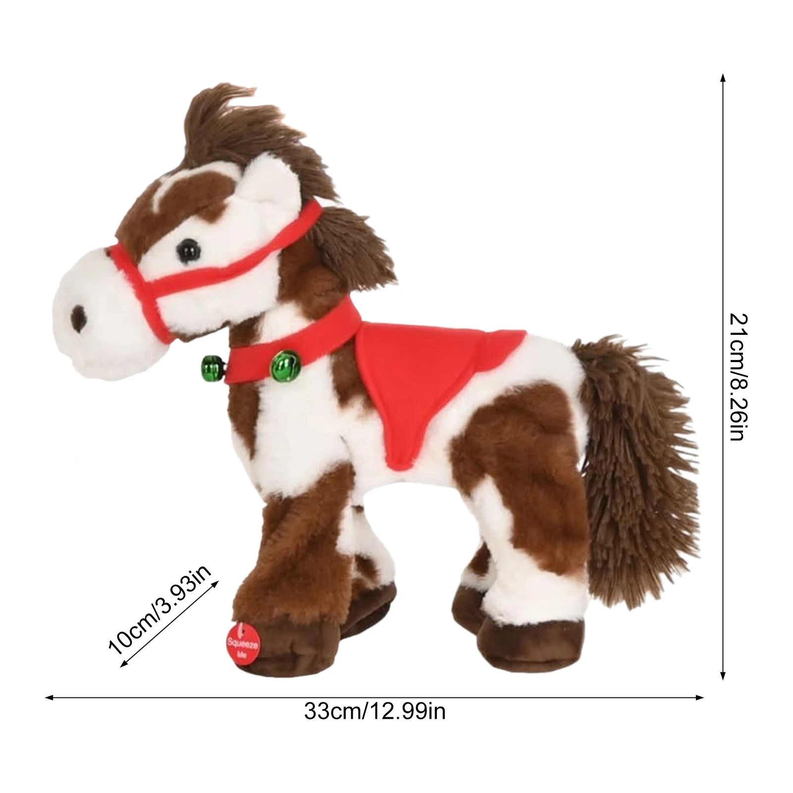 Spotted Electric Plush Horse Toy for Kids with Sound and Movement Electric Rocking Horse for Christmas Gift