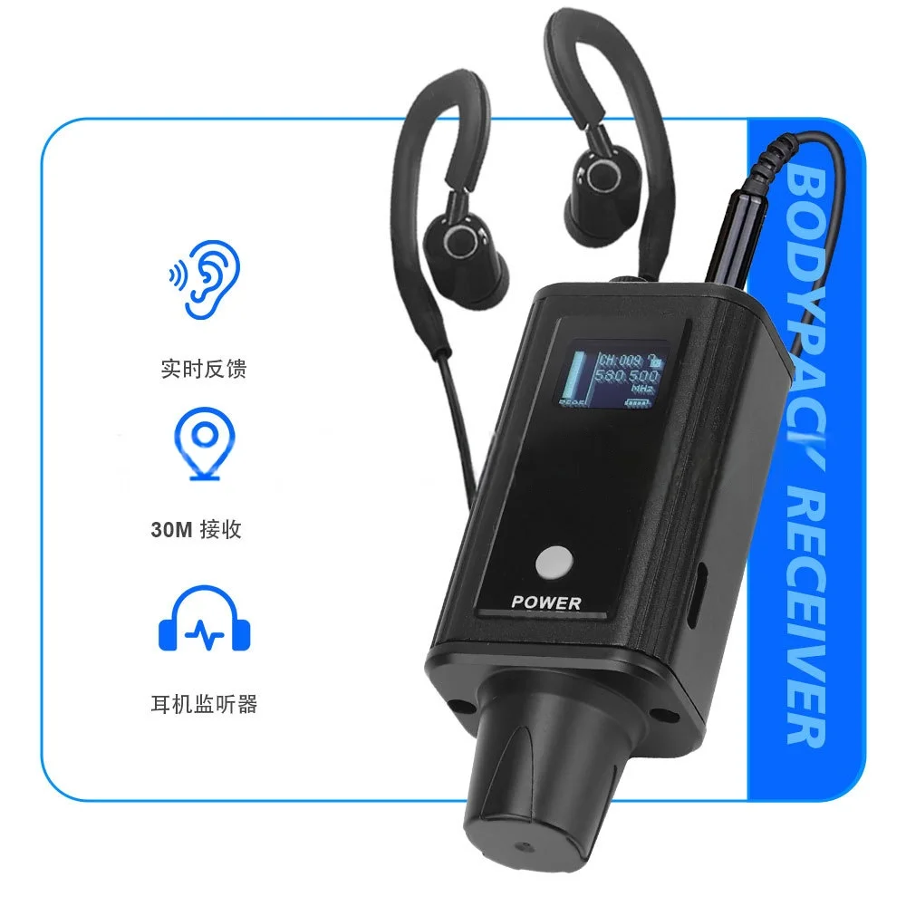 Système de surveillance intra-auriculaire à bande UHF, transmission sans fil, transmetteur, récepteur, système en temps réel, microphone de conférence, karaoké